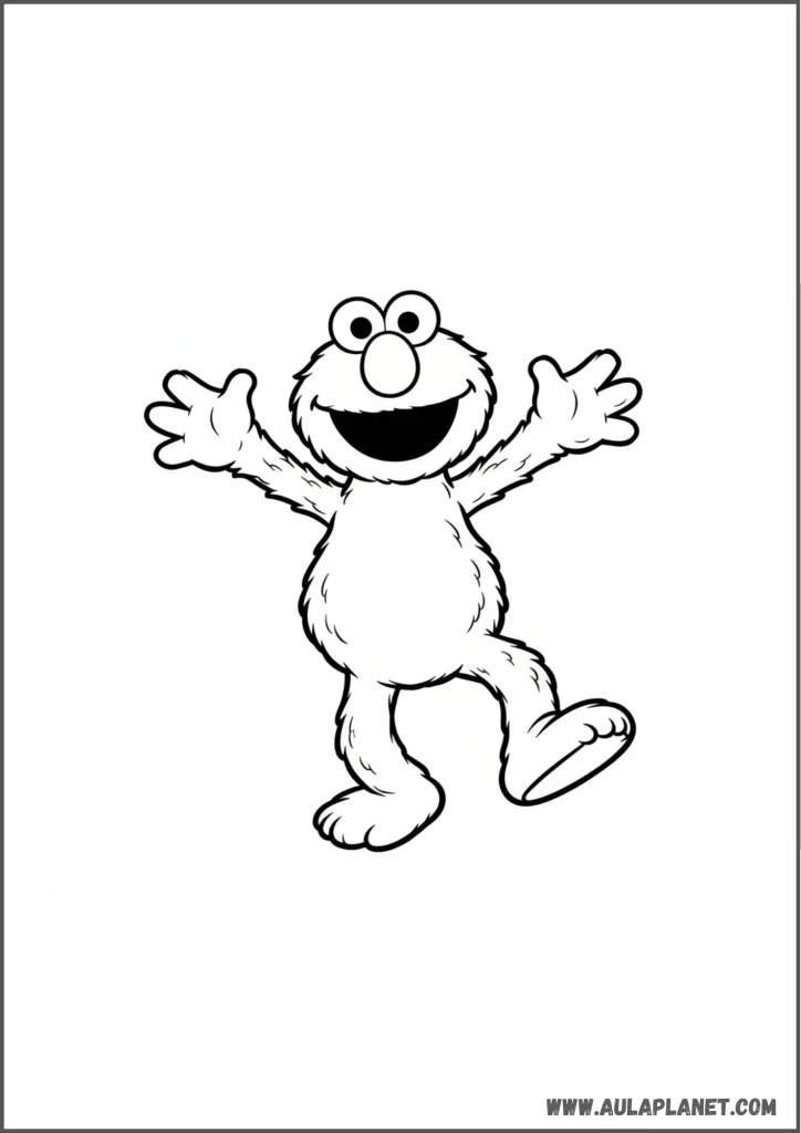 Elmo bailando para colorear