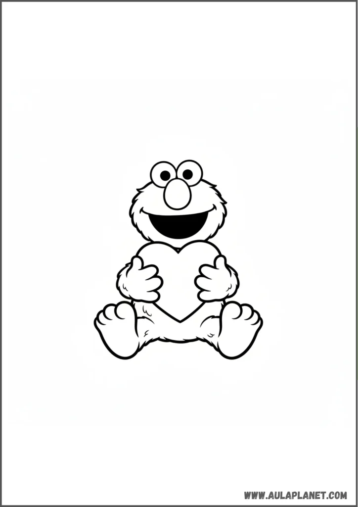 Elmo con corazón para colorear