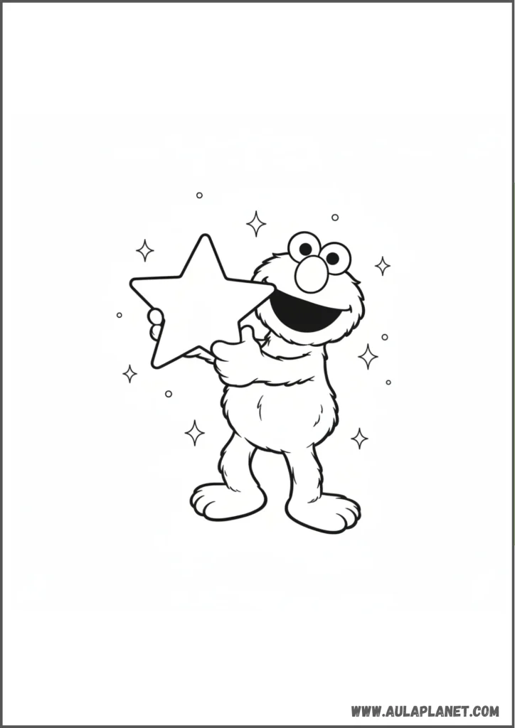 Elmo con estrella para colorear