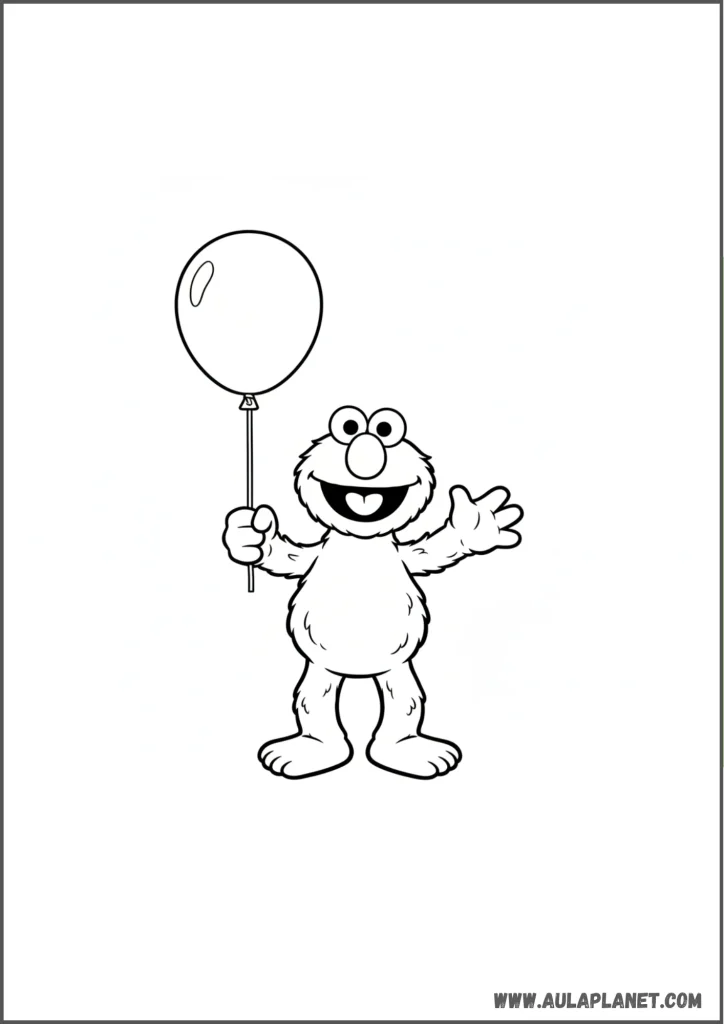 Elmo con globo para colorear