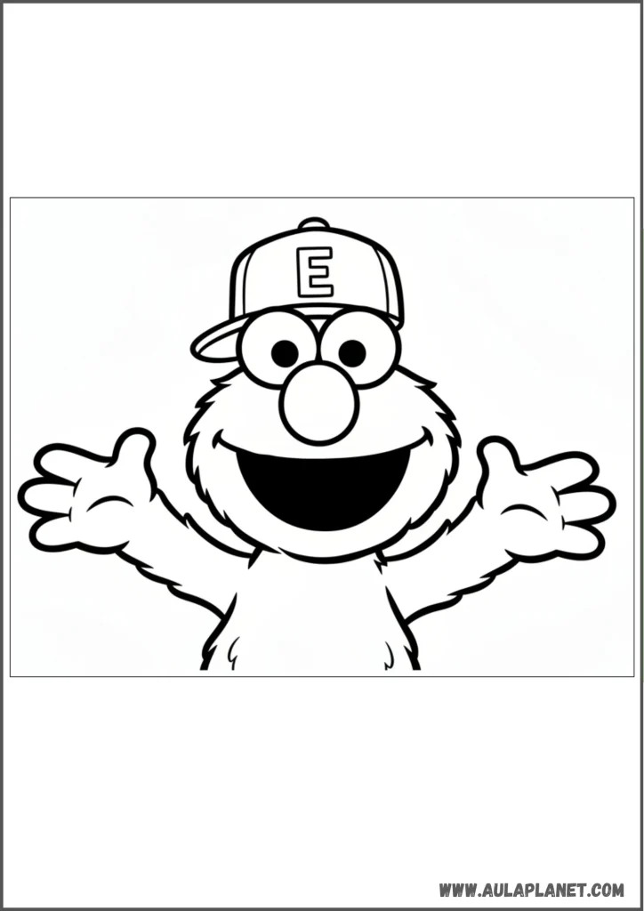 Elmo con gorra para colorear