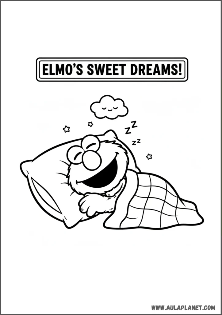 Elmo durmiendo para colorear