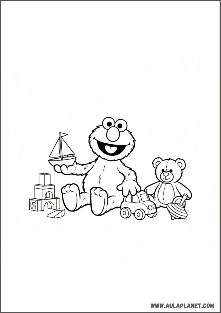 Elmo jugando para colorear