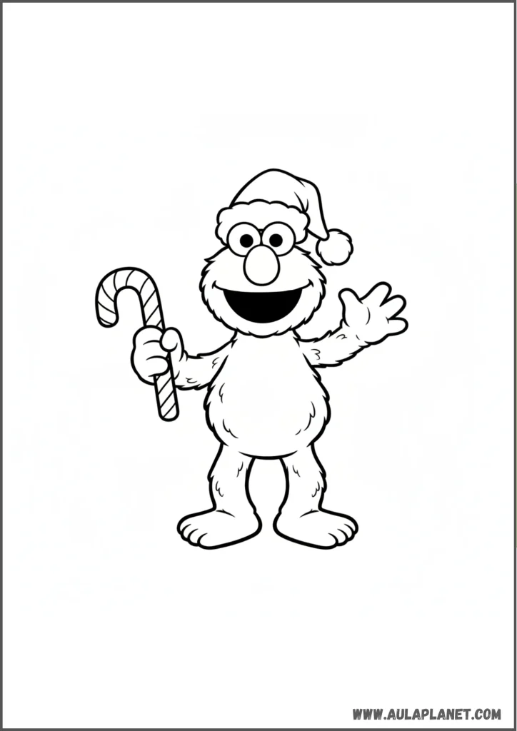 Elmo navidad para colorear