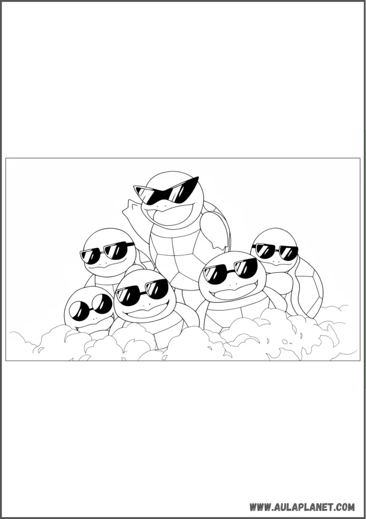 Escuadrón Squirtle para colorear