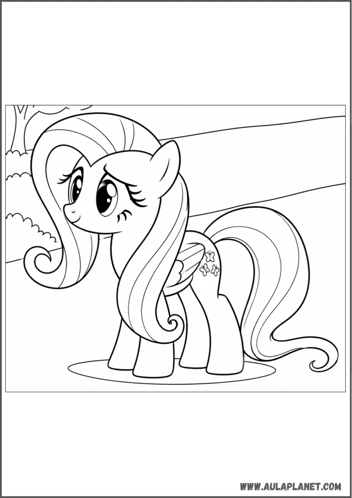 fluttershy kawaii para colorear my little pony