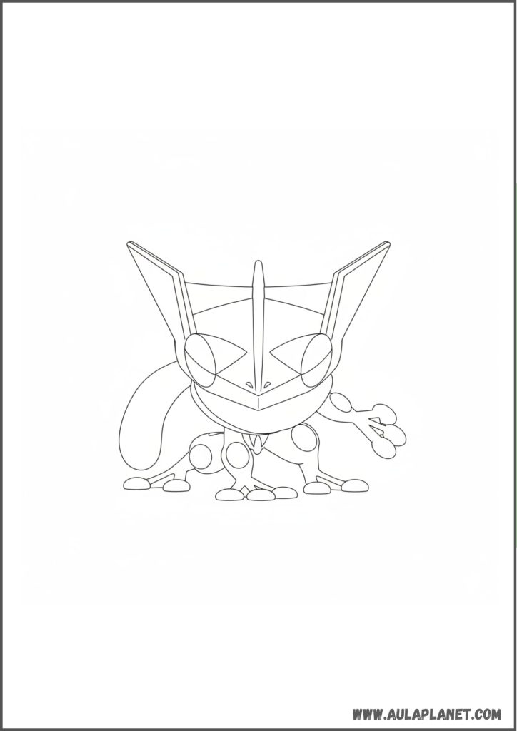 Greninja frontal estilo funko pop para colorear