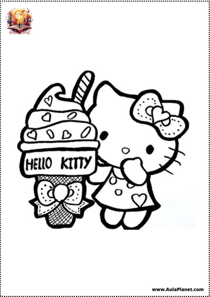 hello kitty milkshake coloring page drink printable