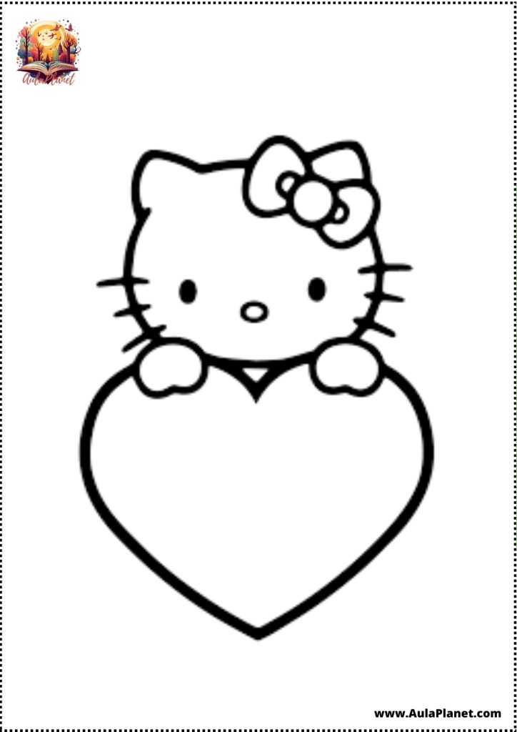 hello kitty heart coloring page love printable