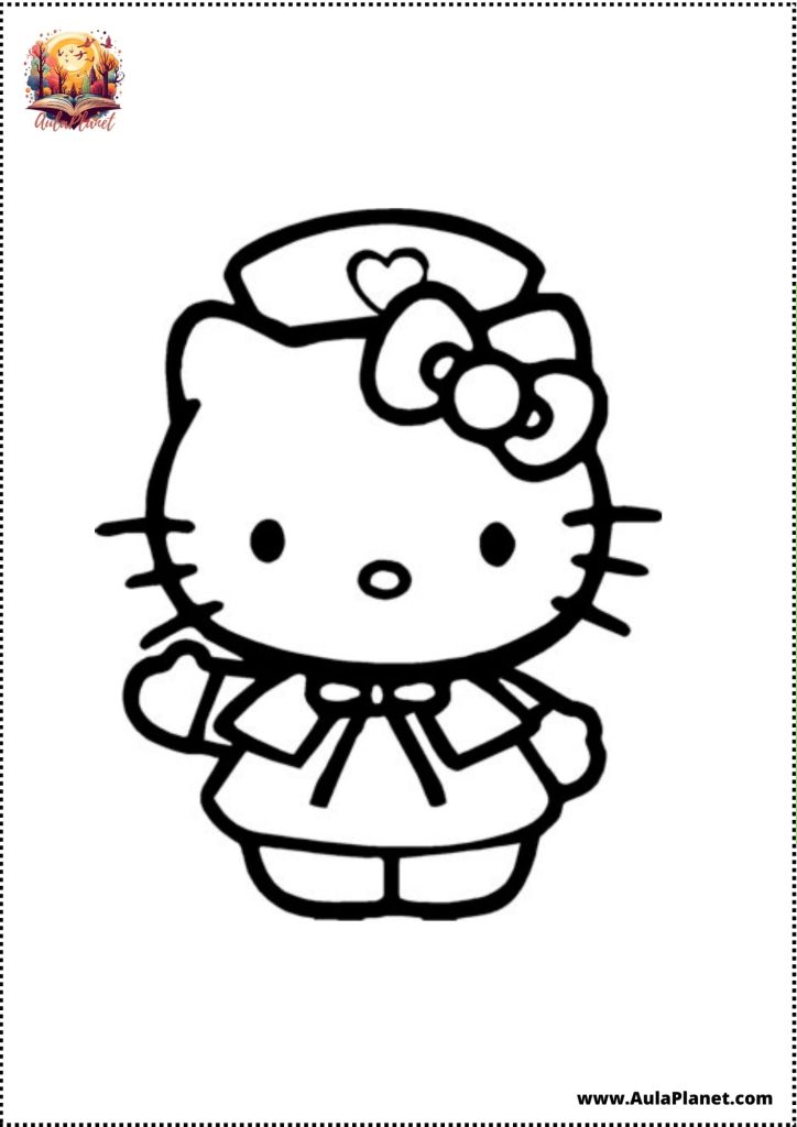 hello kitty nurse coloring page hospital kawaii printable