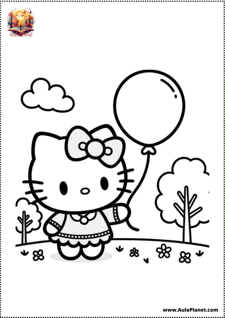 easy hello kitty coloring page kids printable