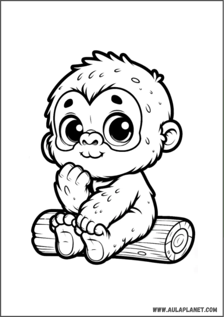 cute baby monkey coloring page