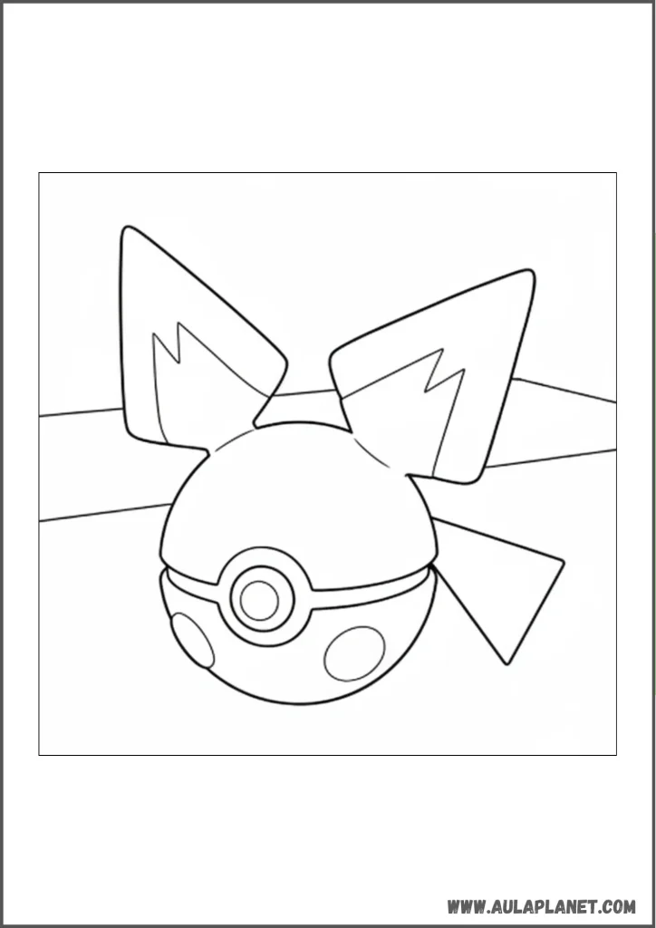 Pichu en forme de Poké Ball à colorier