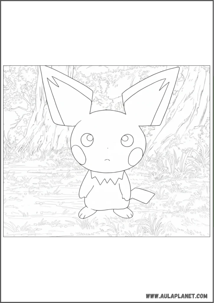Pichu surpris à colorier