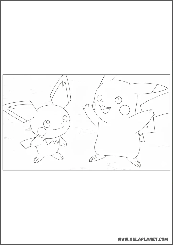 Pichu et Pikachu à colorier