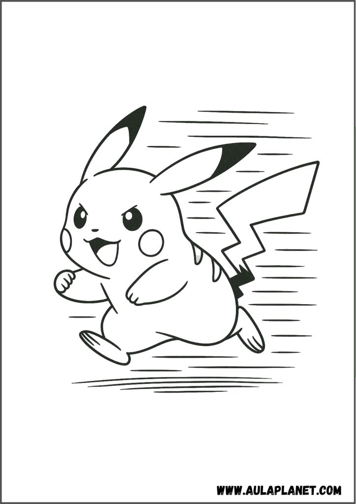 Pikachu usando velocidad para colorear