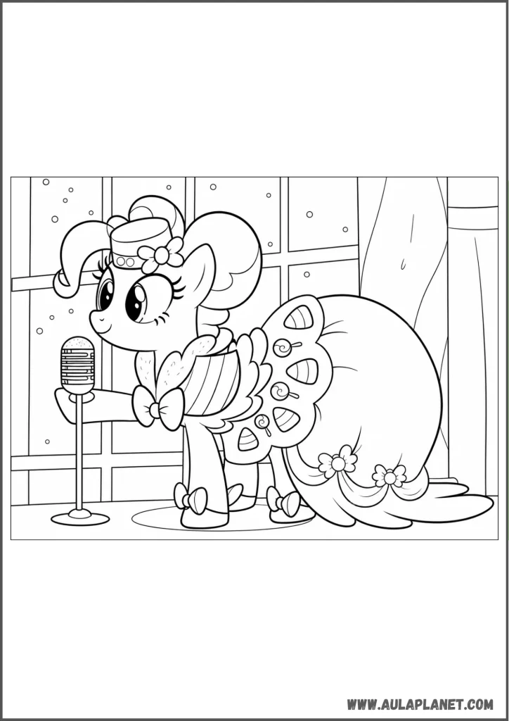 pinkie pie cantando para colorear my little pony