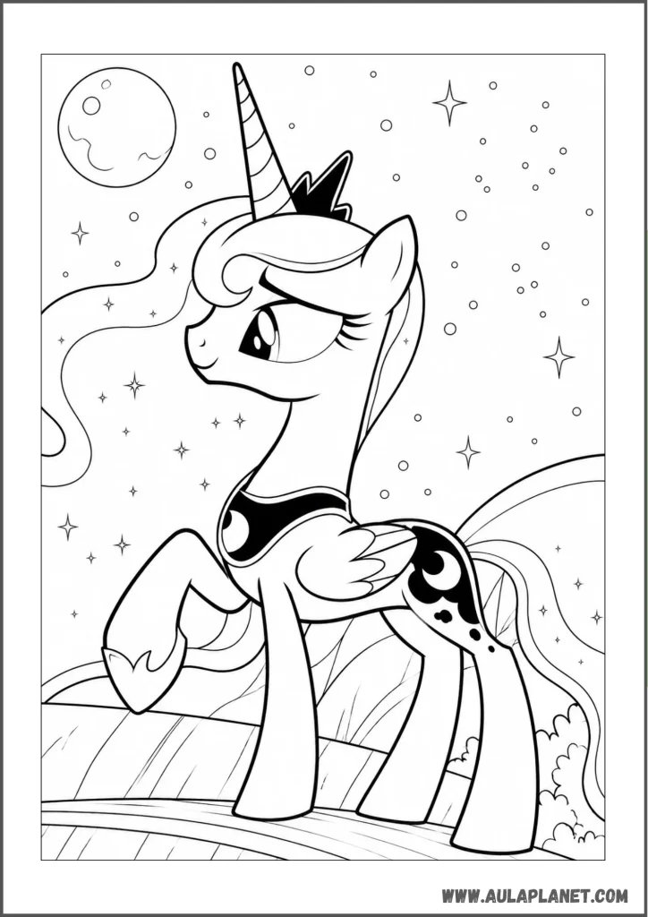 princesa luna para colorear my little pony