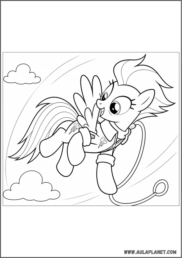 rainbow dash volando para colorear my little pony