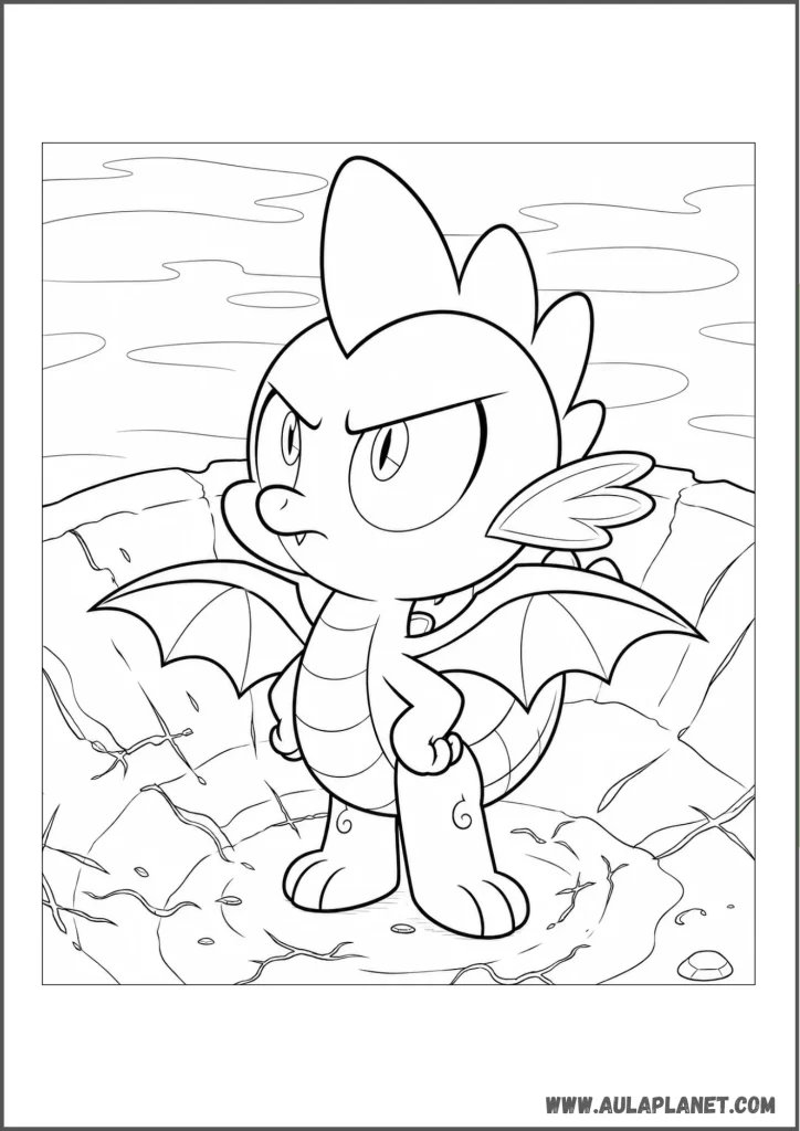 spike dragon para colorear my little pony