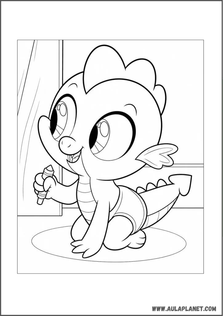spike para colorear my little pony