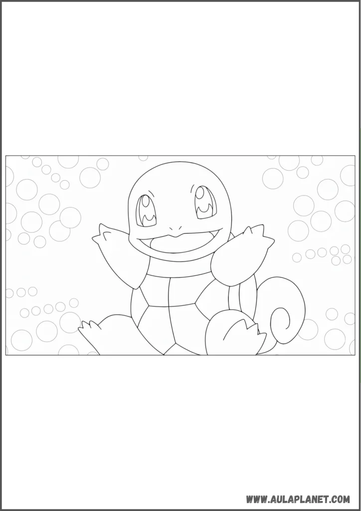 Squirtle feliz para colorear