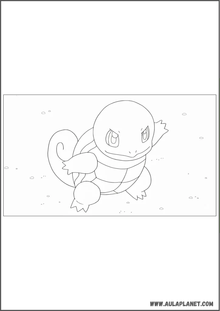 Squirtle preparado para el combate para colorear
