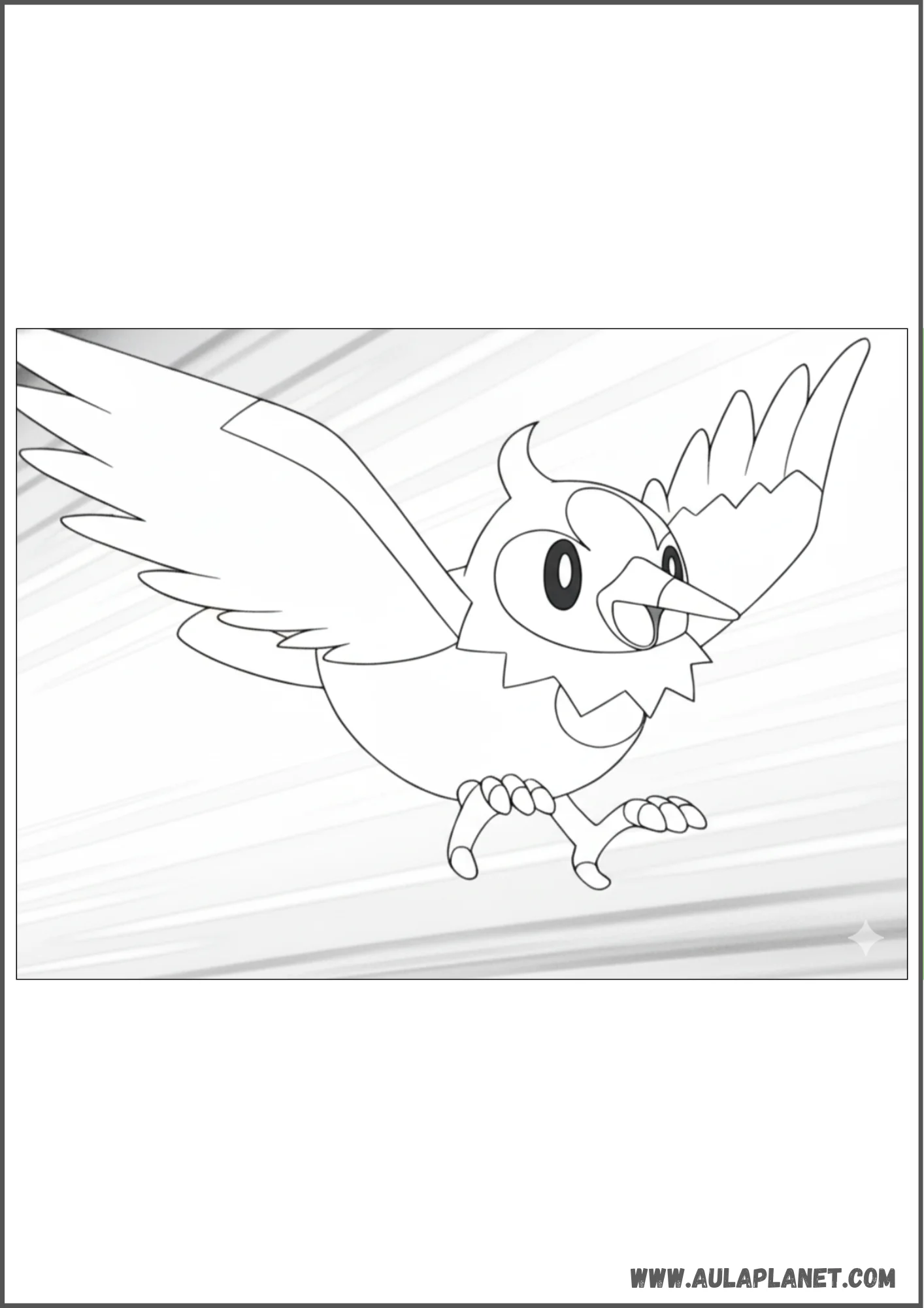 Starly usando ataque volador para colorear