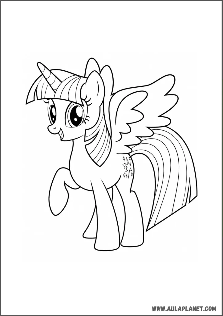 twilight sparkle caminando para colorear my little pony
