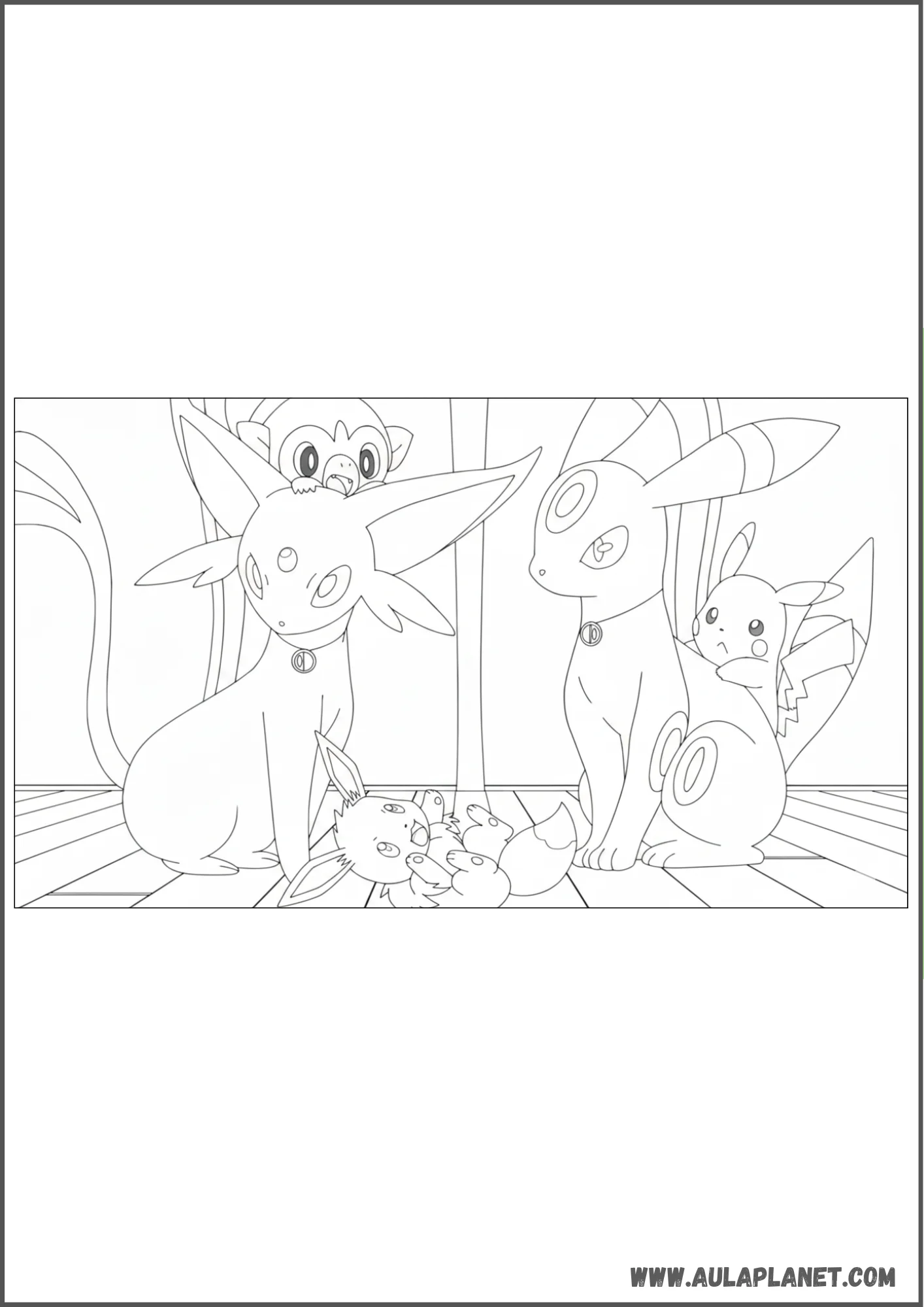 Umbreon con sus amigos para colorear