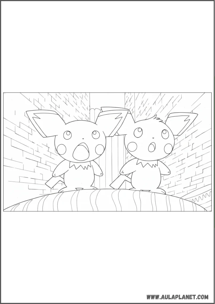 Plusieurs Pichu à colorier
