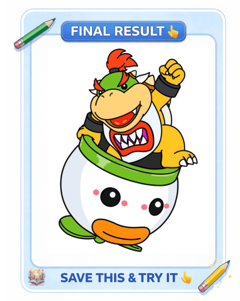 bowser jr koopa mobile dessin final colorié