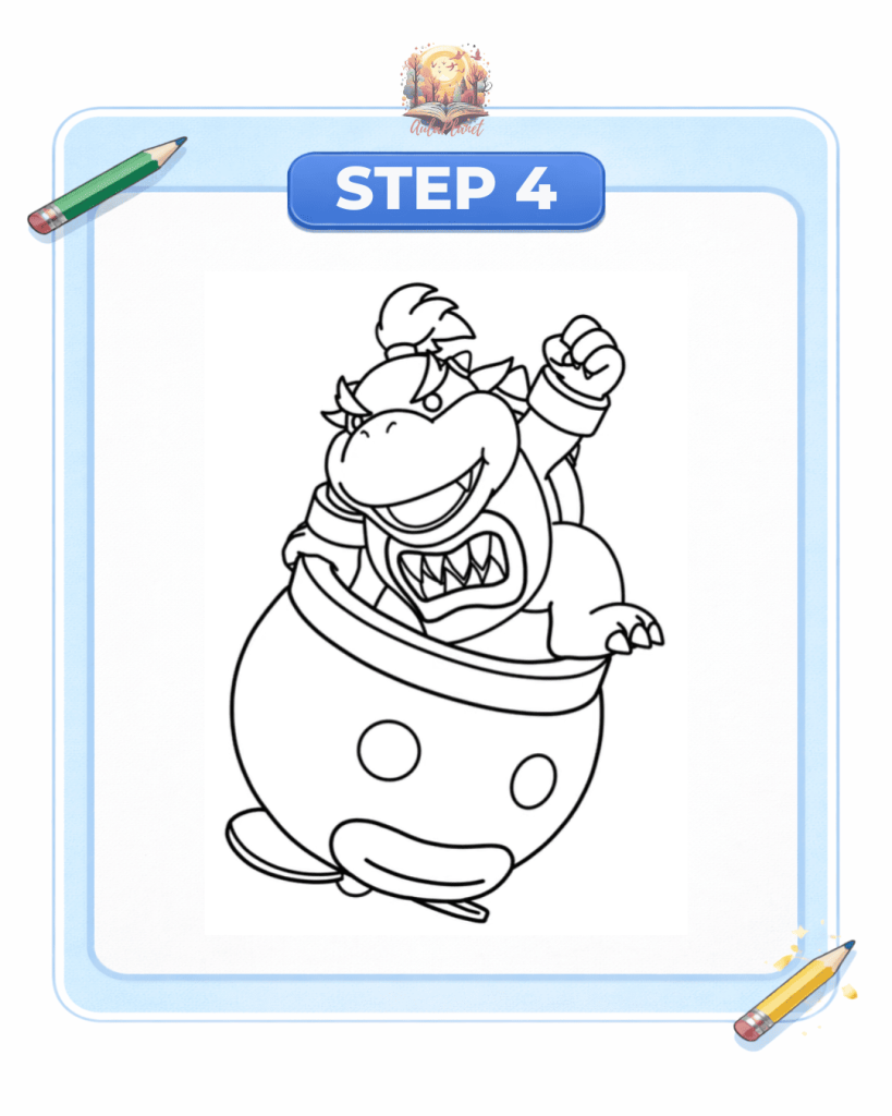 bowser jr étape 4 détails croquis final