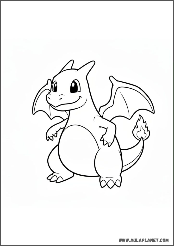 charizard cartoon para colorear pokemon dibujo facil estilo animado