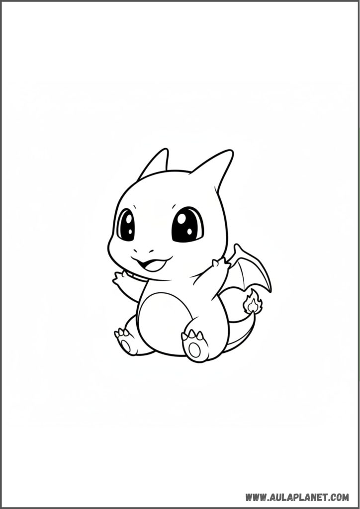 charizard kawaii para colorear chibi pokemon dibujo facil infantil