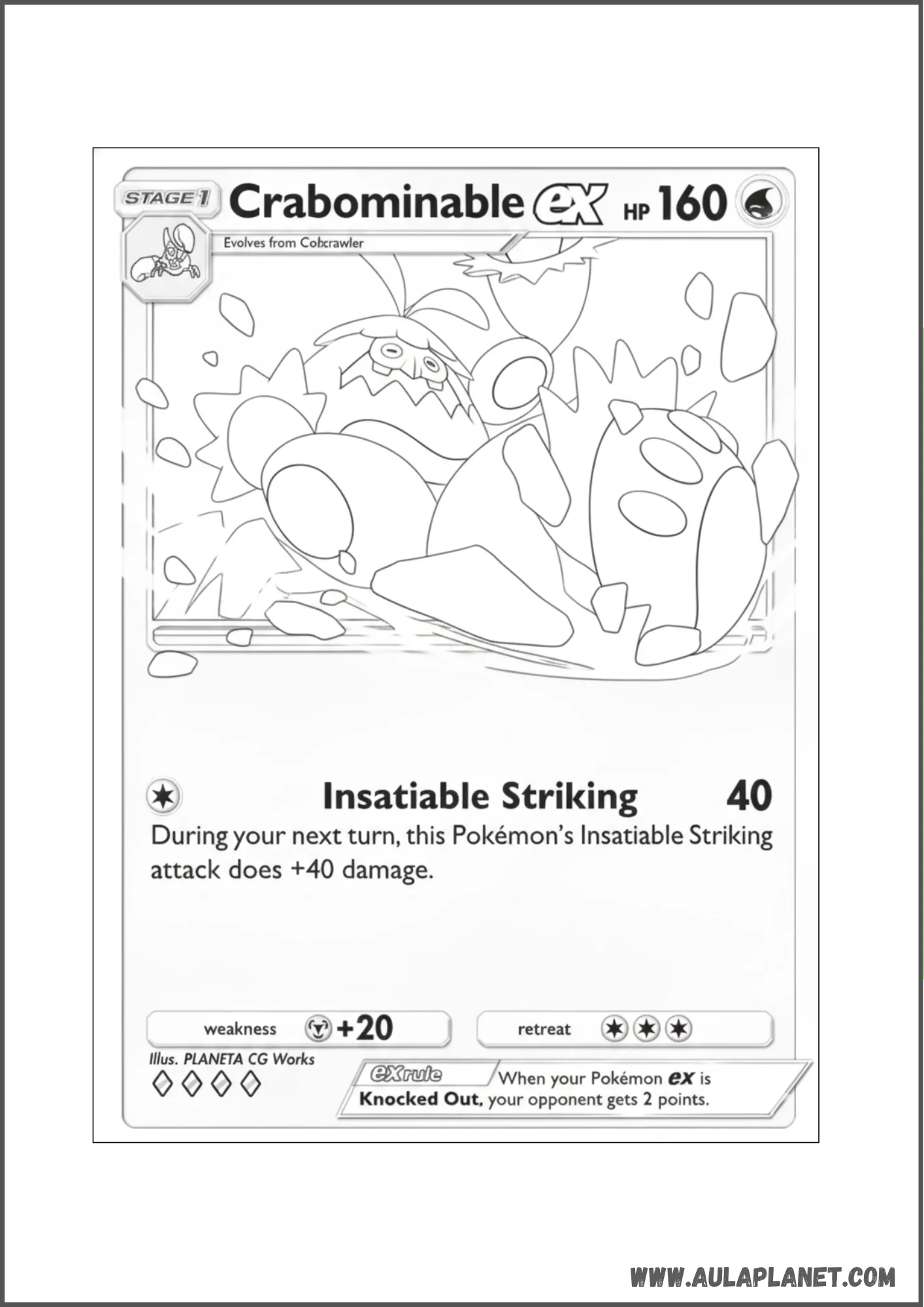 Carta de Crabominable para colorear