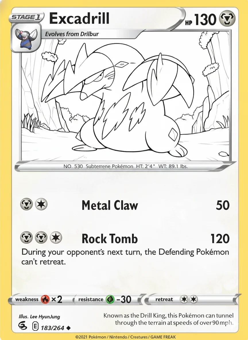 Carta de Excadrill para colorear