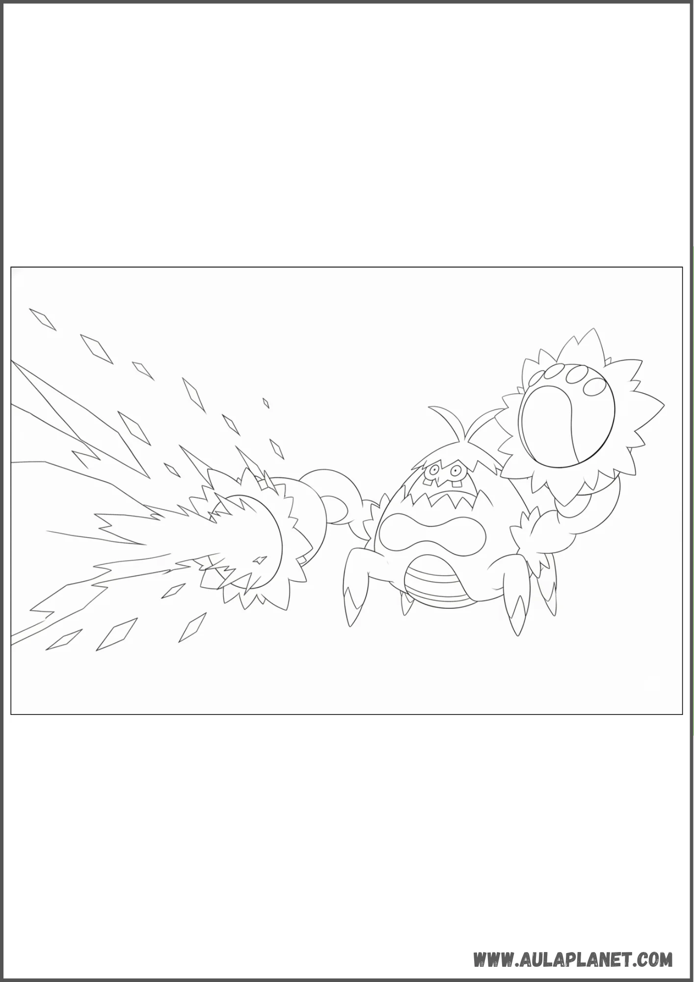 Crabominable usando el ataque Ventisca para colorear