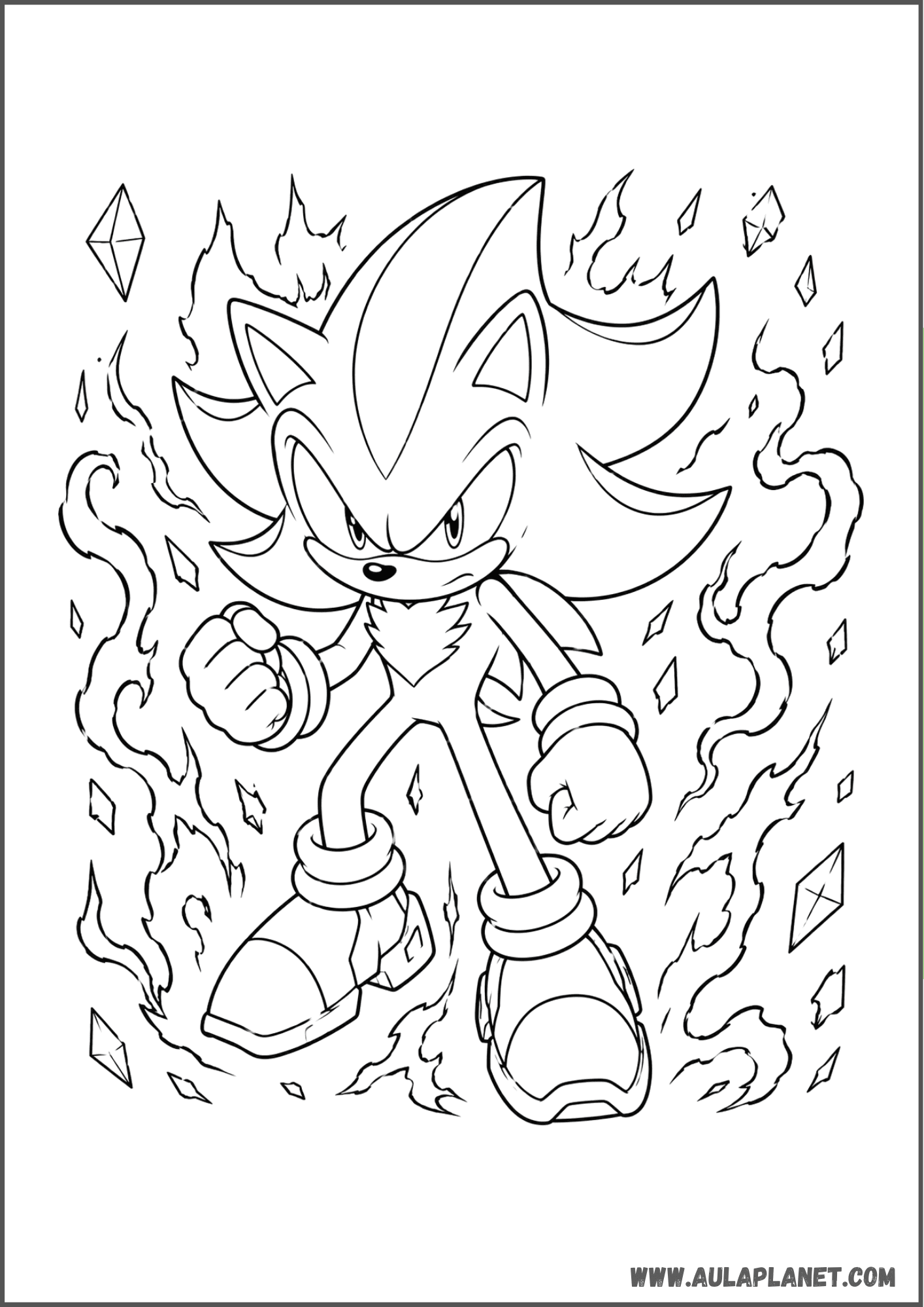 Dark Sonic Coloring Page