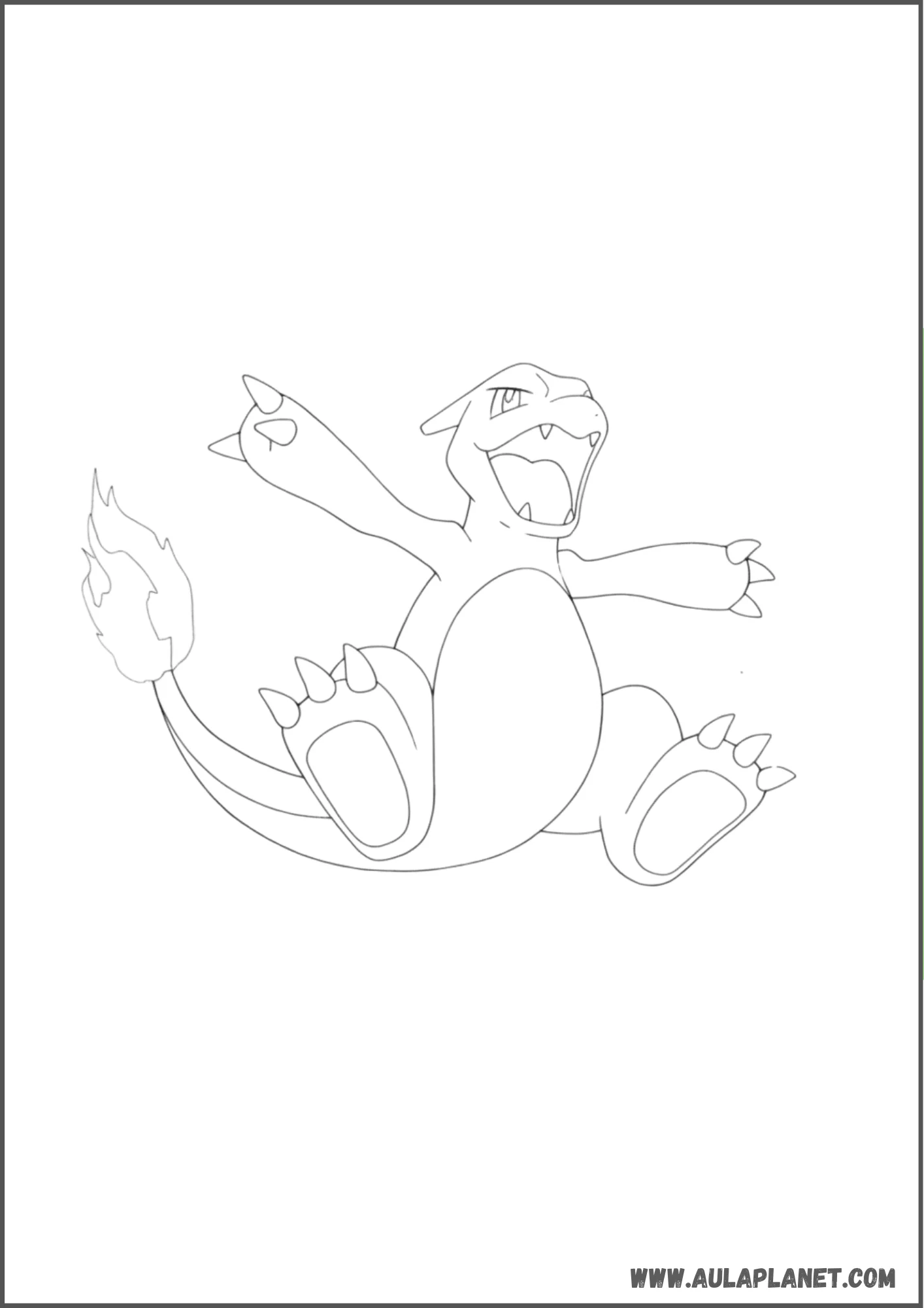 Dibujo de Charmeleon saltando para el ataque para colorear