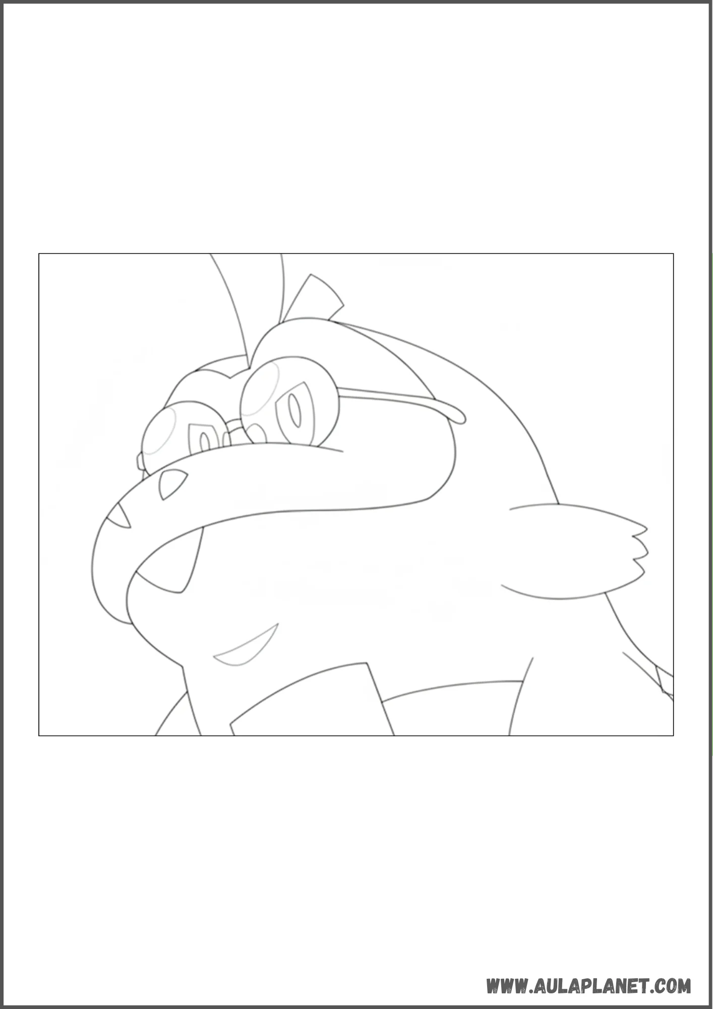 Dibujo de Fuecoco con gafas para colorear