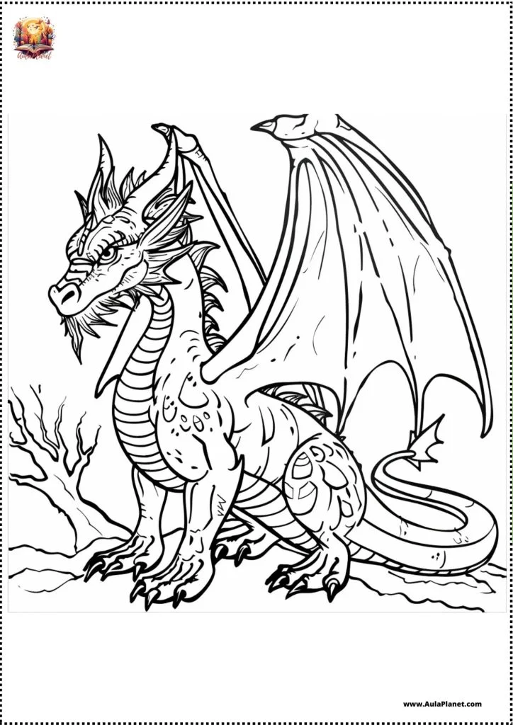 Dragon fantastique à colorier