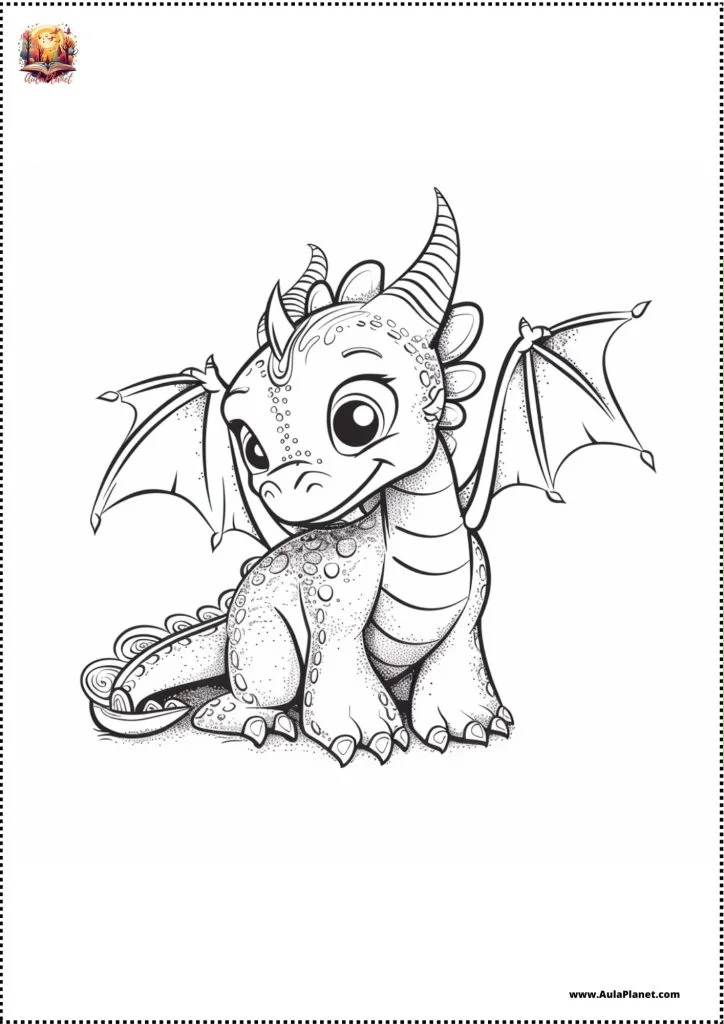 Dragon heureux à colorier