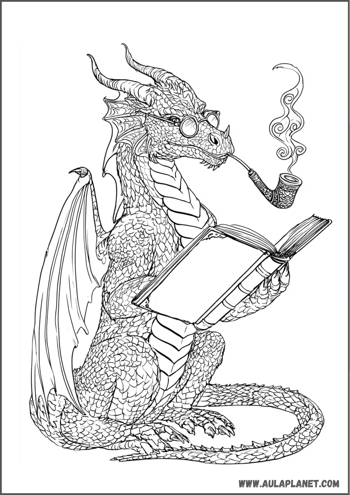 Dragon sage à colorier