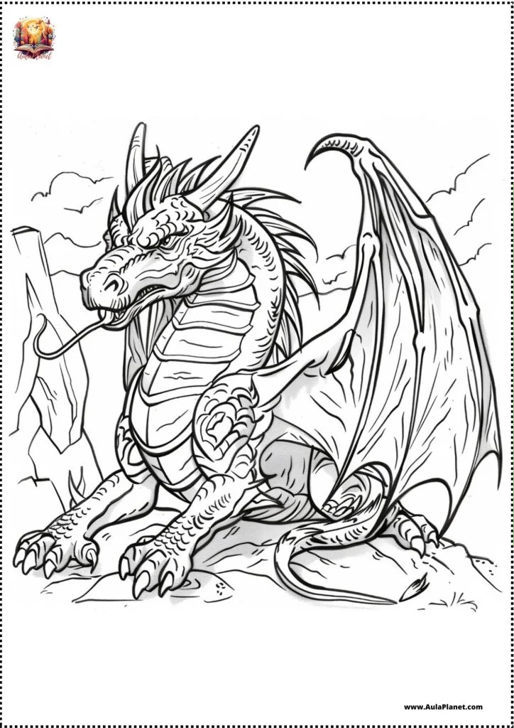 Dragon des montagnes à colorier