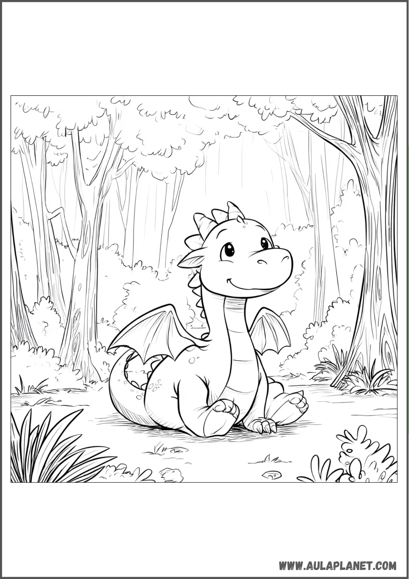 Dragon de la forêt à colorier