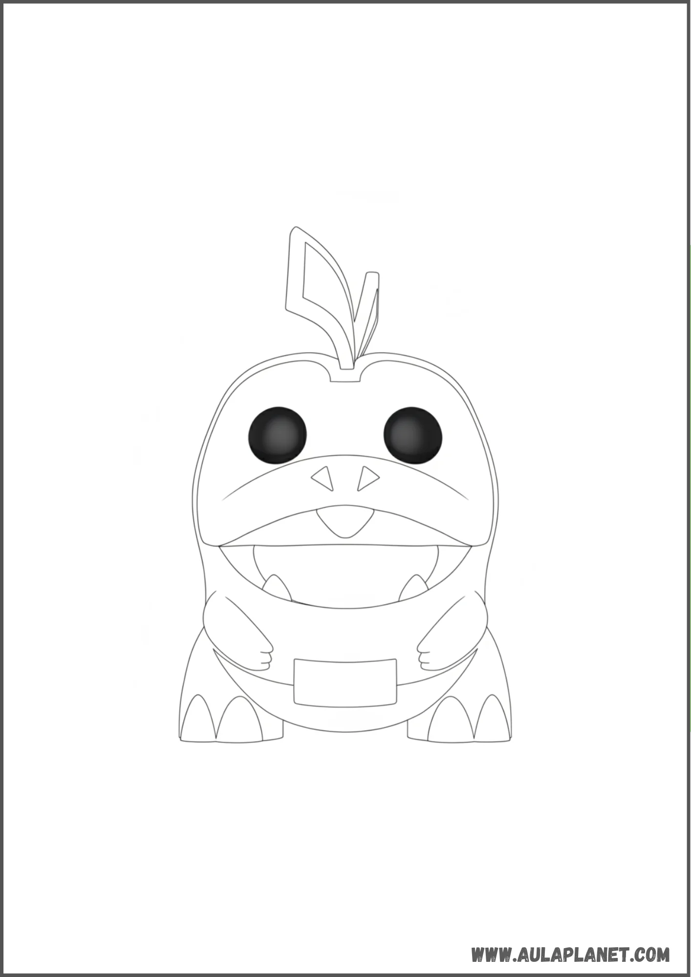 Dibujo kawaii de Fuecoco estilo Funko Pop para colorear