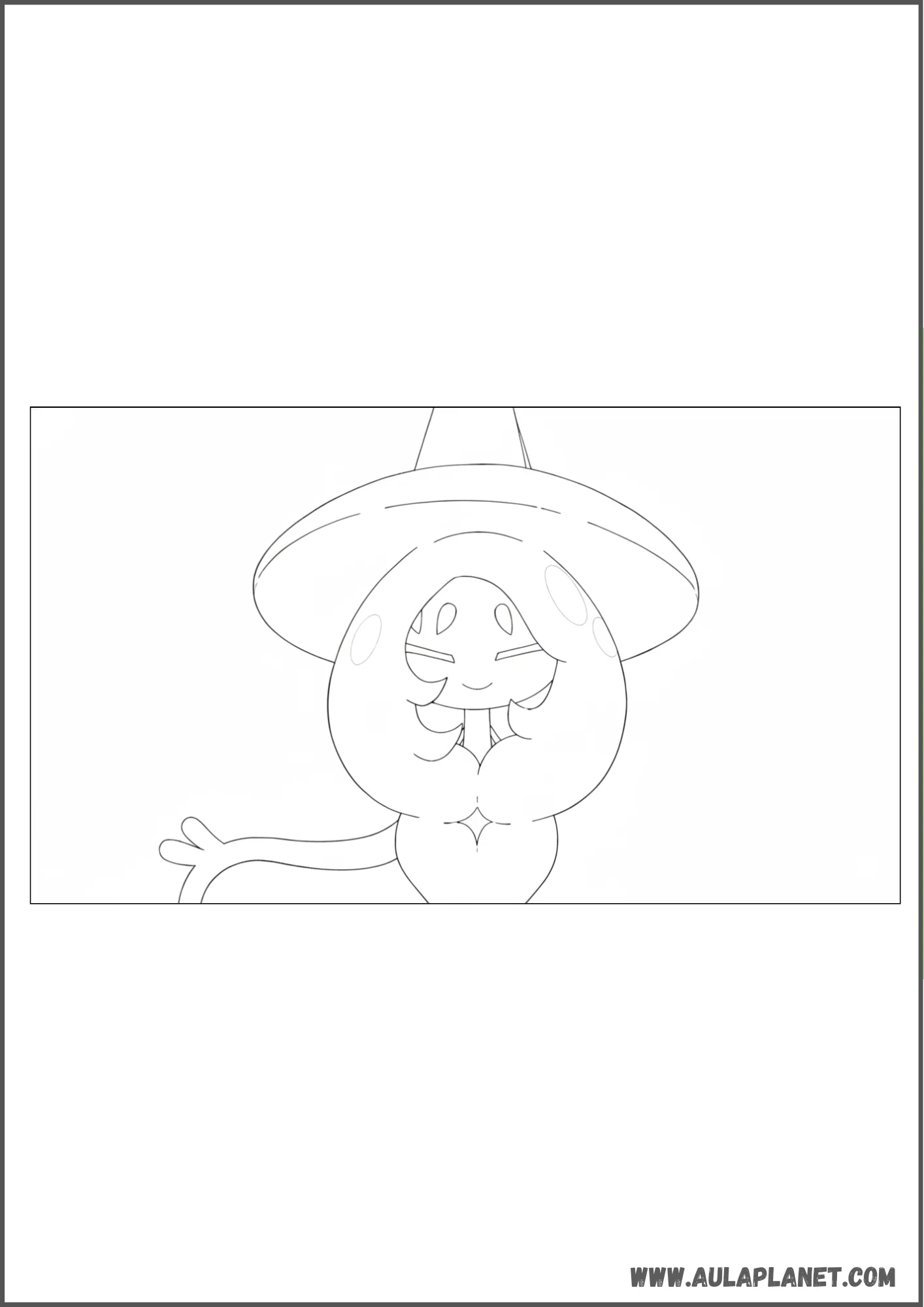 Hatterene sonriendo con su gran sombrero para colorear