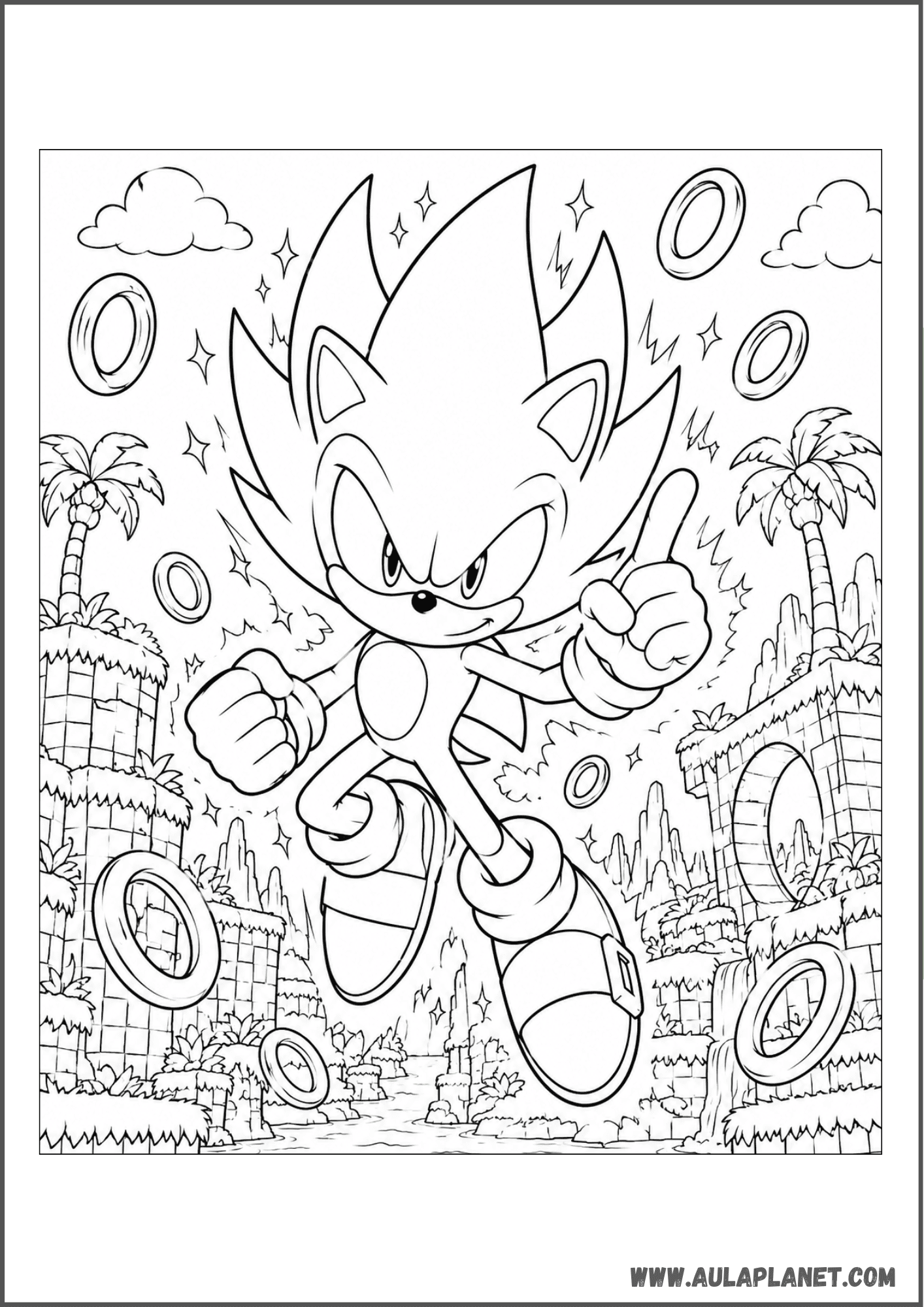 Hyper Sonic Coloring Page