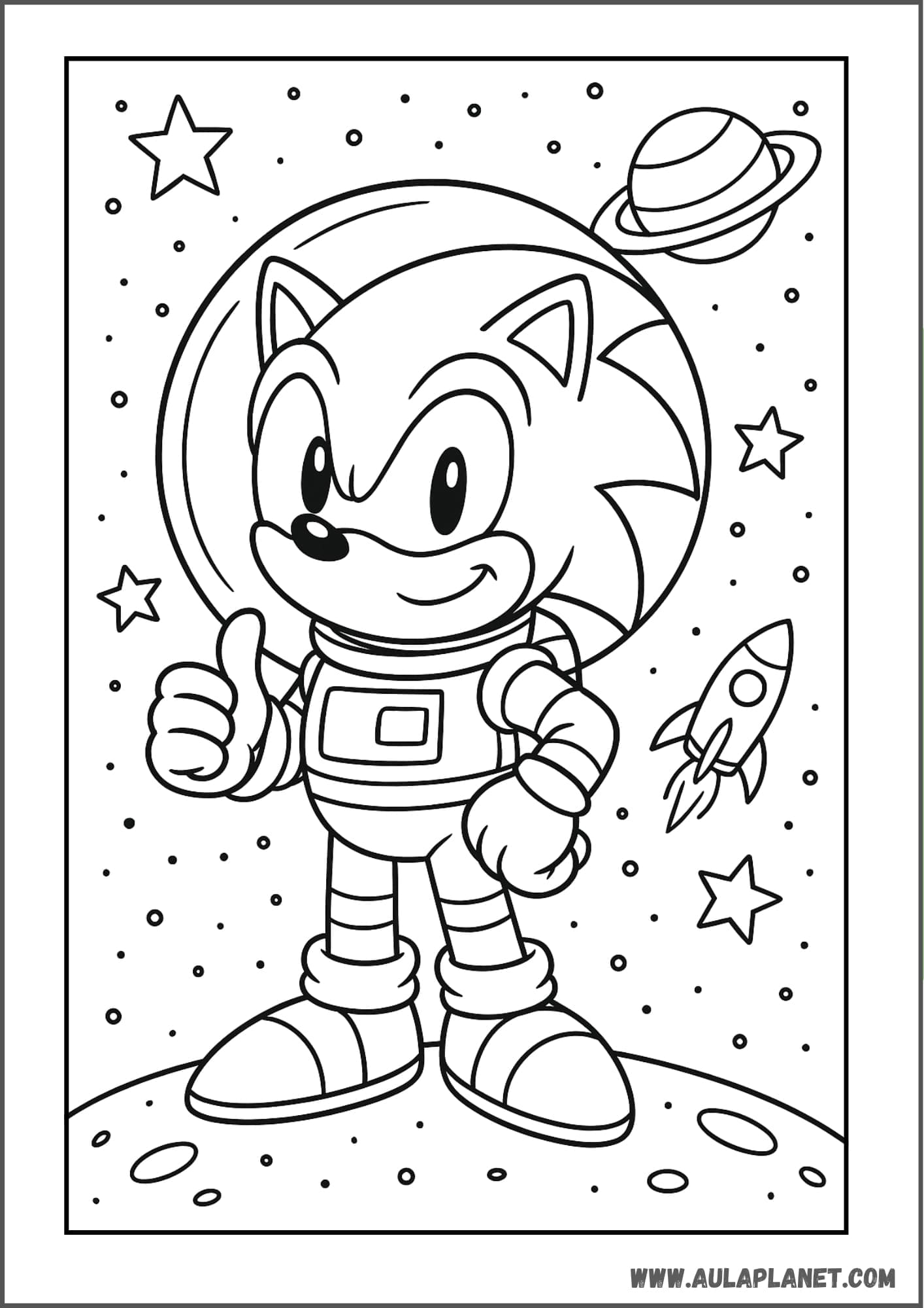 Sonic Astronaut Coloring Page